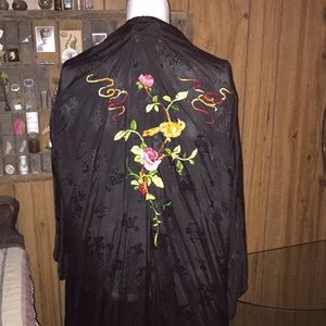 Vintage Silk Kimono The Golden Bee Embroidery
